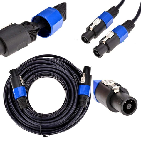 2 Pack 50 Feet Speakon to Speakon Cable 12 Gauge 2 Conductor Twist Lock