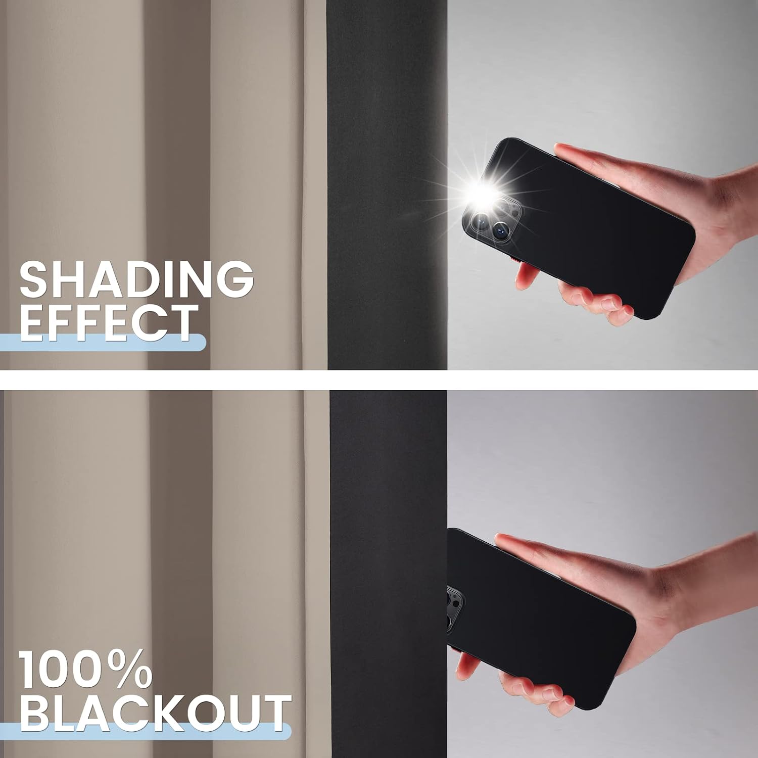 SimpleHome Natural 100% Blackout Curtains Room Darkening Living Room 84L