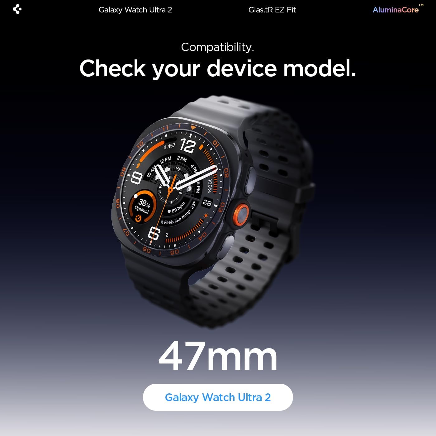 Spigen GlasTR EZ FIT Screen Protector for Galaxy Watch Ultra 2