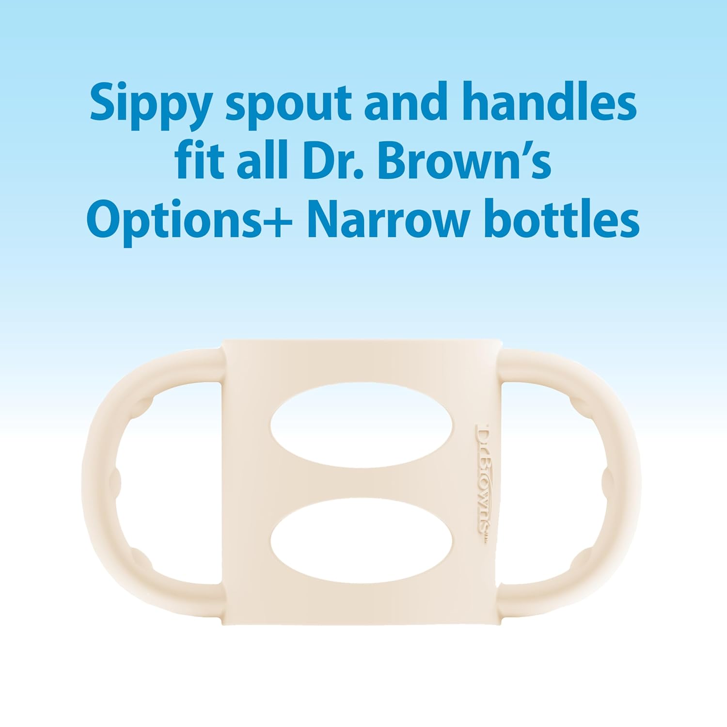 Dr. Brown's Narrow Sippy Spout Bottle with Handles, Black & Ecru, 2-Pack
