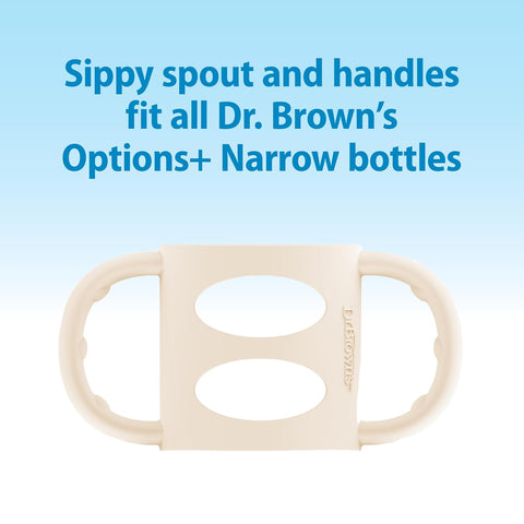 Dr. Brown's Narrow Sippy Spout Bottle with Handles, Black & Ecru, 2-Pack