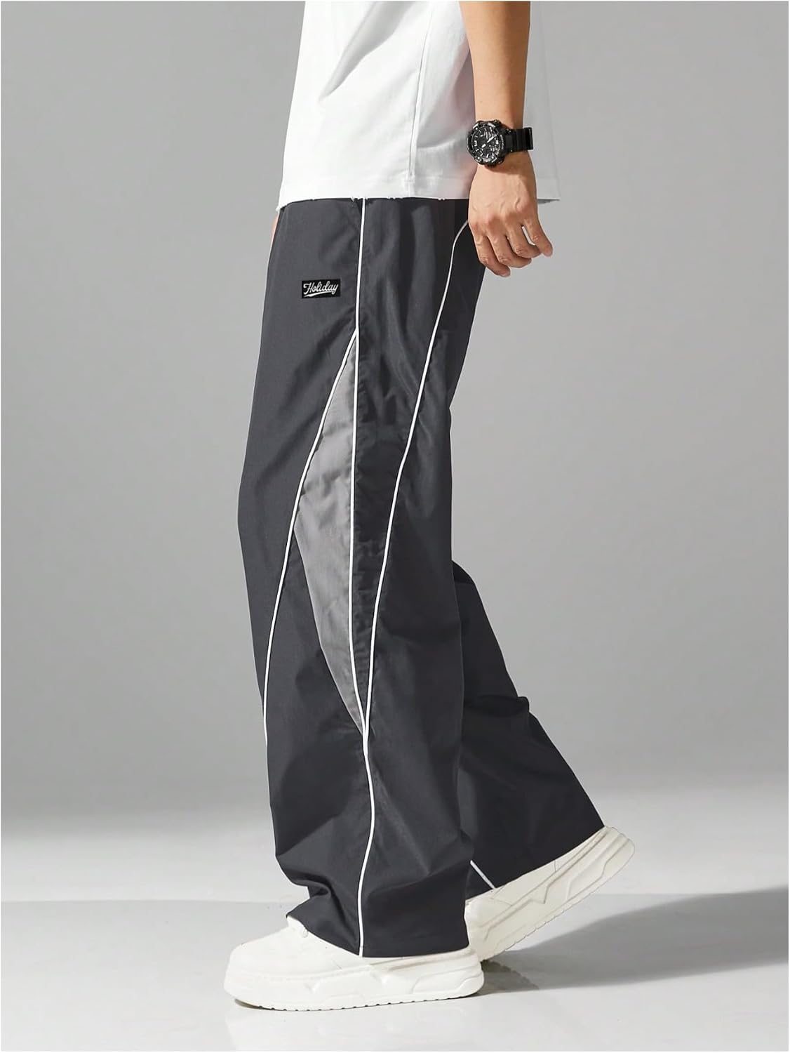 SOLY HUX Men's Track Pants Baggy Parachute Sweatpants