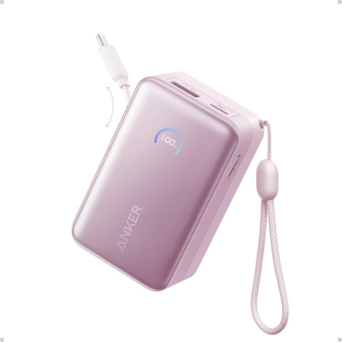 Anker Nano Power Bank, 45W 10,000mAh Portable Charger, iPhone Battery Pack (Pink)