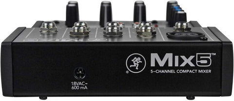 Mackie Mix5 5-Channel Compact Mixer, Black