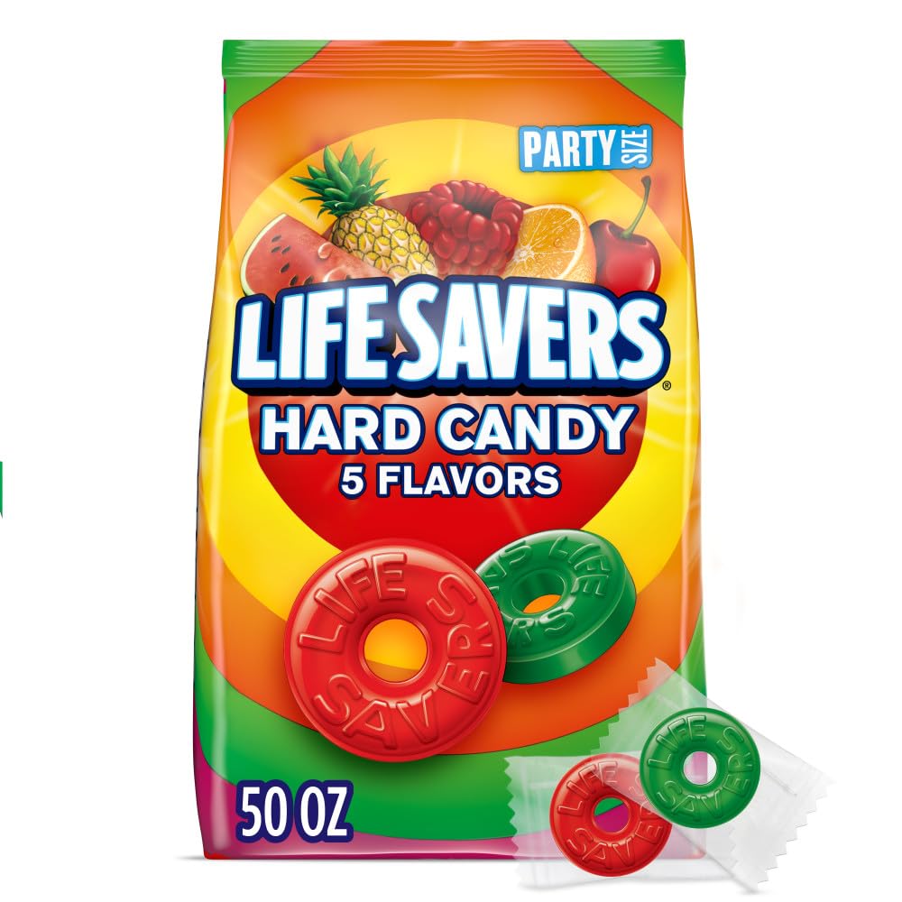 LIFE SAVERS 5 Flavors Hard Candy, Party Size, 50 oz Sharing Bag