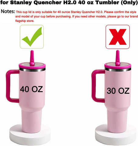 2 Pack 40 oz Tumbler Lid Replacement, with Leak Proof and Flip Straw Lid, Stanley Cup Accessories, for Stanley Quencher H2.0 40 oz Tumbler (Only), BPA Free (Beige and Light Blue Set)