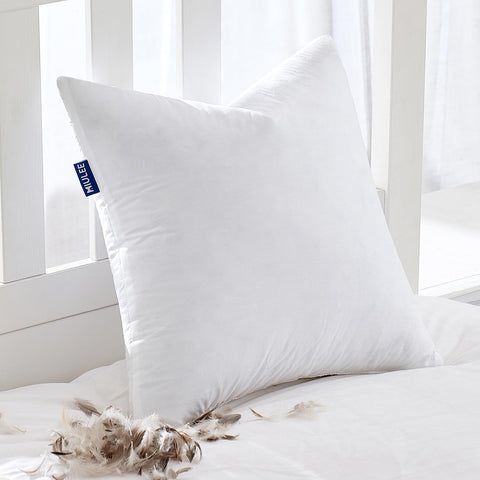 MIULEE Feather Euro Pillow Insert 26x26, Throw Pillow with Cotton Cover
