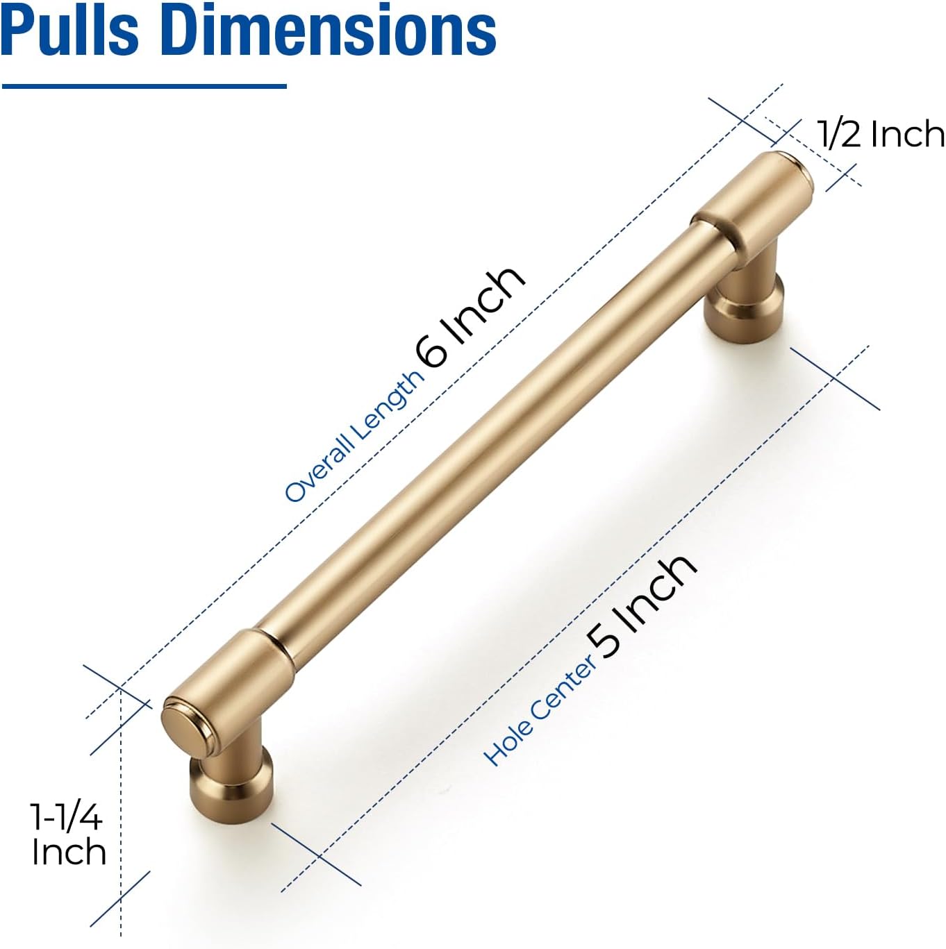 JOY DECOR Champagne Bronze Cabinet Handles Modern Pulls,5 Inch,10 Pack