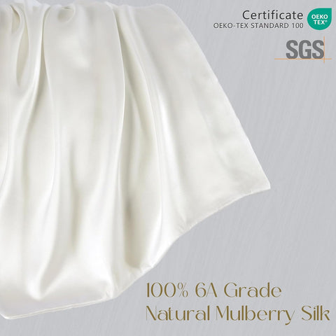 ZIMASILK 100% Pure Mulberry Silk Pillow Cases for Hair and Skin, Queen
