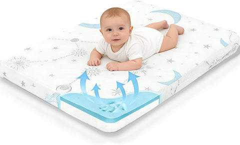 PanKers Pack and Play Mattress, 38"x26"x1.5" Premium Memory Foam Pack N Play Mattresses pad, Breathable Dual Sided Baby Mattress for Pack N Play Pen with Washable Soft Cover