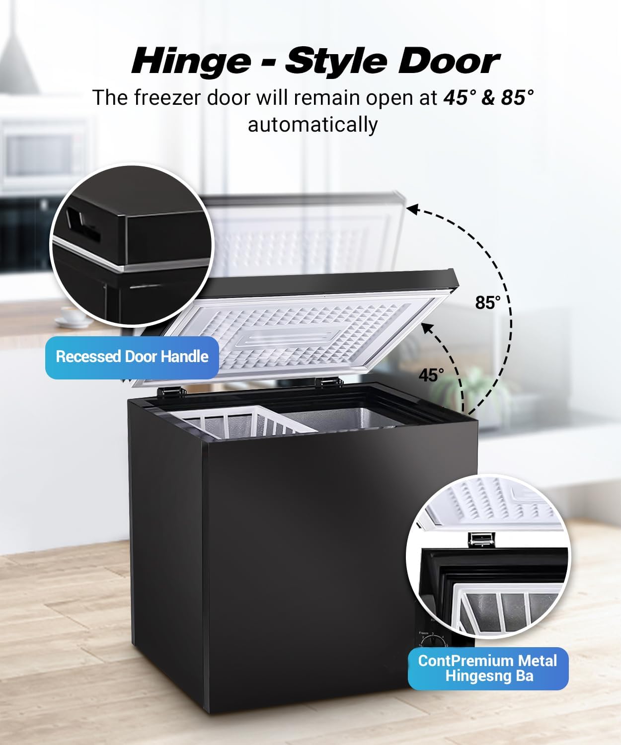 Deep Freezer, 5.0 cu.ft Mini Chest Freezer with 7-Step Temperature Control