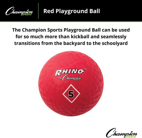 Champion Sports Playground Ball – Durable High-Bounce Ball, Sizes 5", 6", 7", 10", 13" & 16" for Gym, Recess & Play