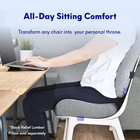 Cushion Lab Patented Pressure Relief Seat Cushion for Long Sitting Hours on Office & Home Chair - Extra-Dense Memory Foam for Soft Support. Car Pad for Hip, Tailbone, Coccyx, Sciatica - Black