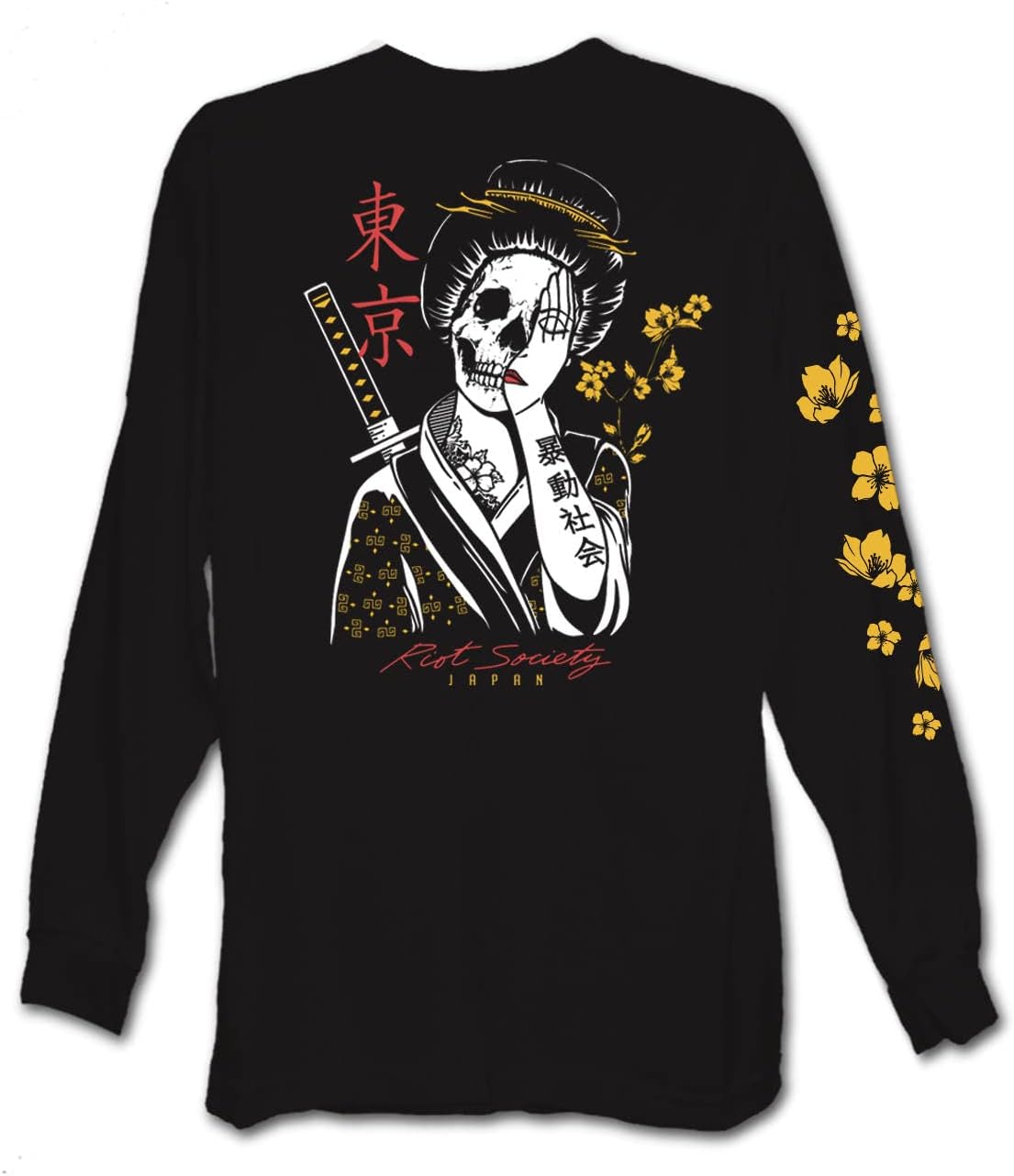 Riot Society Men's Long Sleeve Graphic and Embroidered Fashion T-Shirt