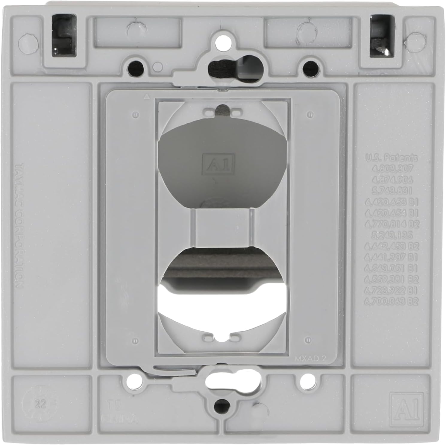 2-Gang Flip Weatherproof Cover, Vertical/Horizontal, 1-Device, 3-in-1, 2.25 in. diameter, Gray