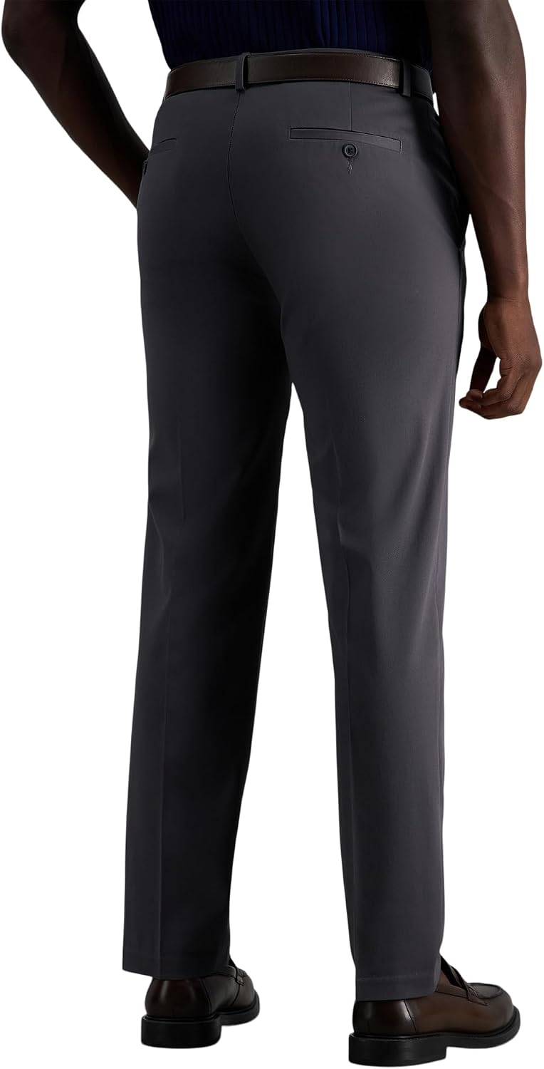 Haggar Men's Premium No Iron Khaki Straight Fit Flat Front Casual Pant