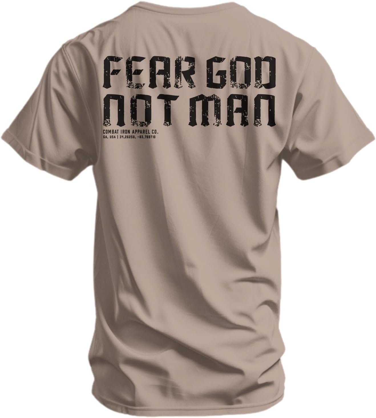 Combat Iron Men's Graphic T-Shirt - Fear God Not Man