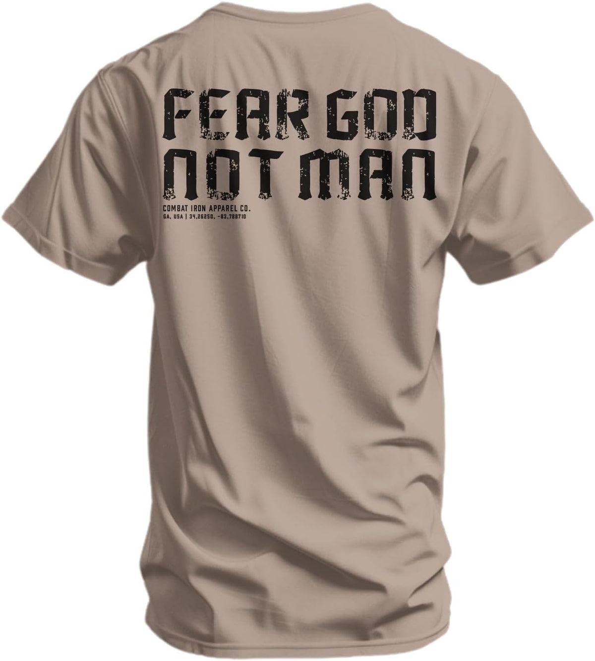 Combat Iron Men's Graphic T-Shirt - Fear God Not Man