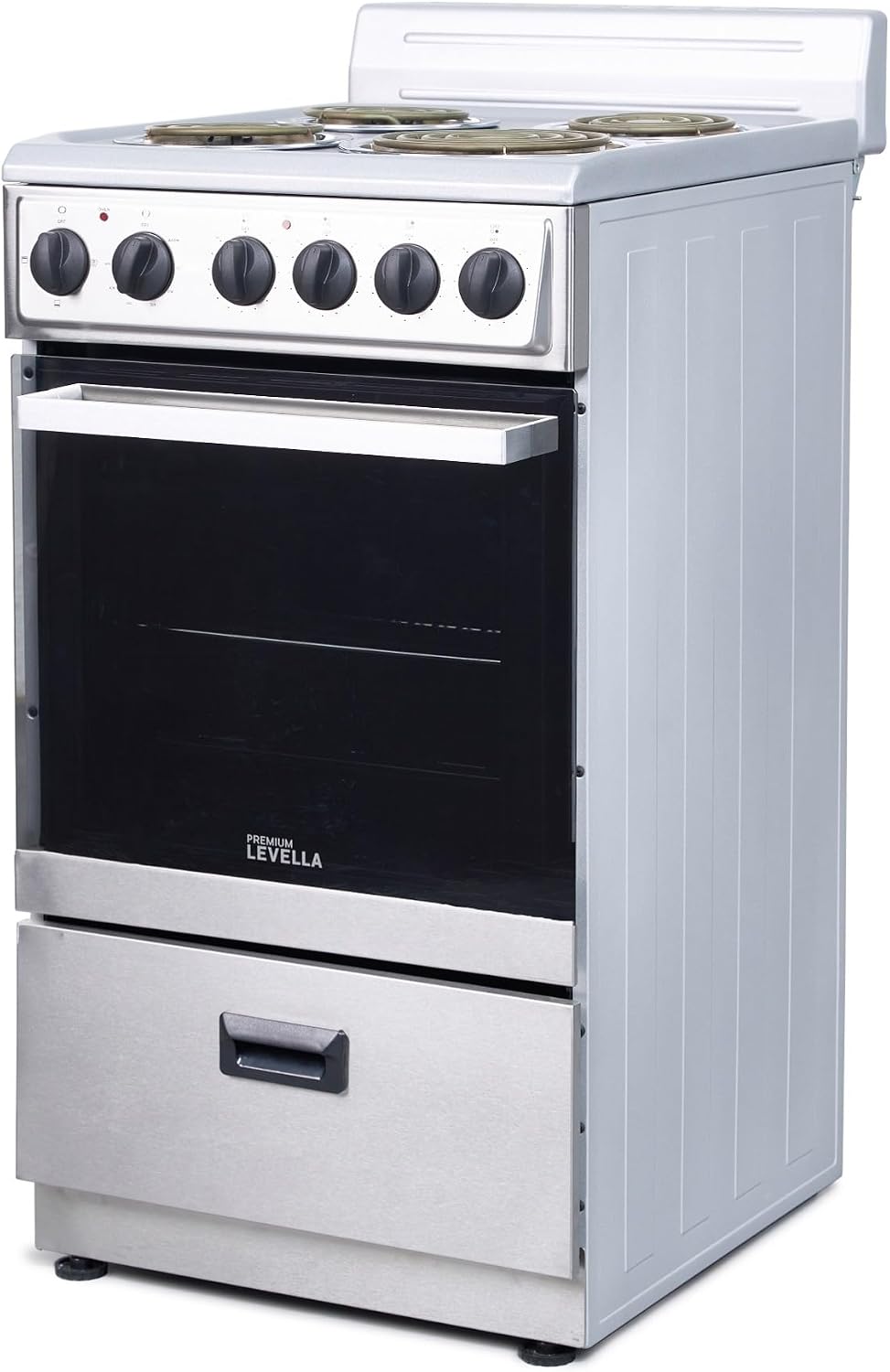 Premium Levella 20" Electric Range with 4 Coil Burners and 2.1 Cu. Ft. Oven Capacity in Stainless