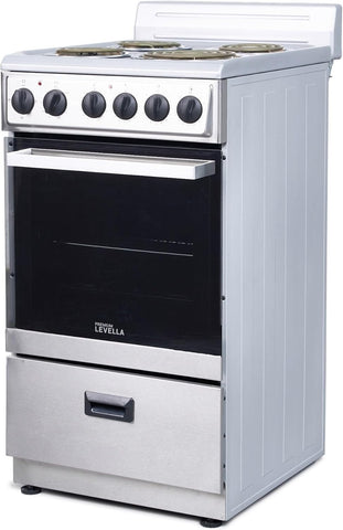 Premium Levella 20" Electric Range with 4 Coil Burners and 2.1 Cu. Ft. Oven Capacity in Stainless