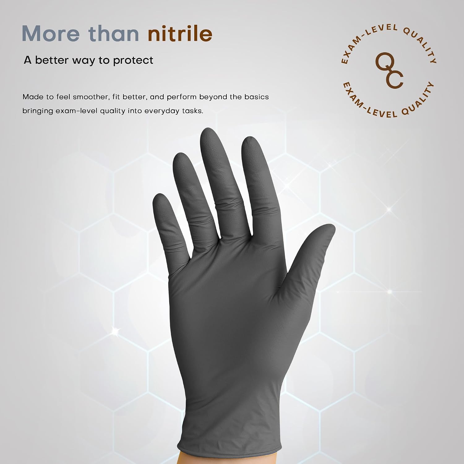 SUPER+ Black Nitrile Gloves HEAVY DUTY 6 Mil Disposable Chemical Resistant Powder & Latex Free Medical Food Safe, 60/600 Ct