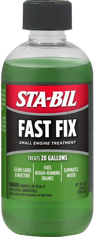 STA-BIL Fast Fix - Small Engine Treatment, Cleans Carburetors and Injectors, Fixes Rough Running Engines, Eliminates Water, Treats Up to 20 Gallons, 8oz (22304) , Green