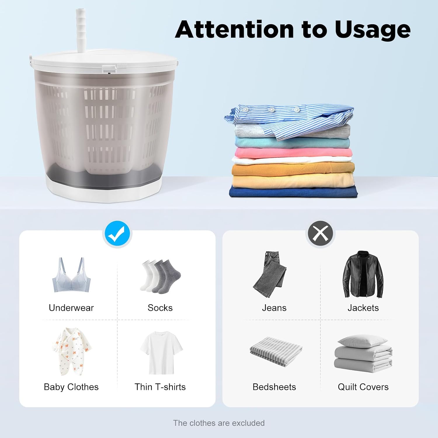 2 in 1 Manual Clothes Washer with Detachable Dehydration Basket