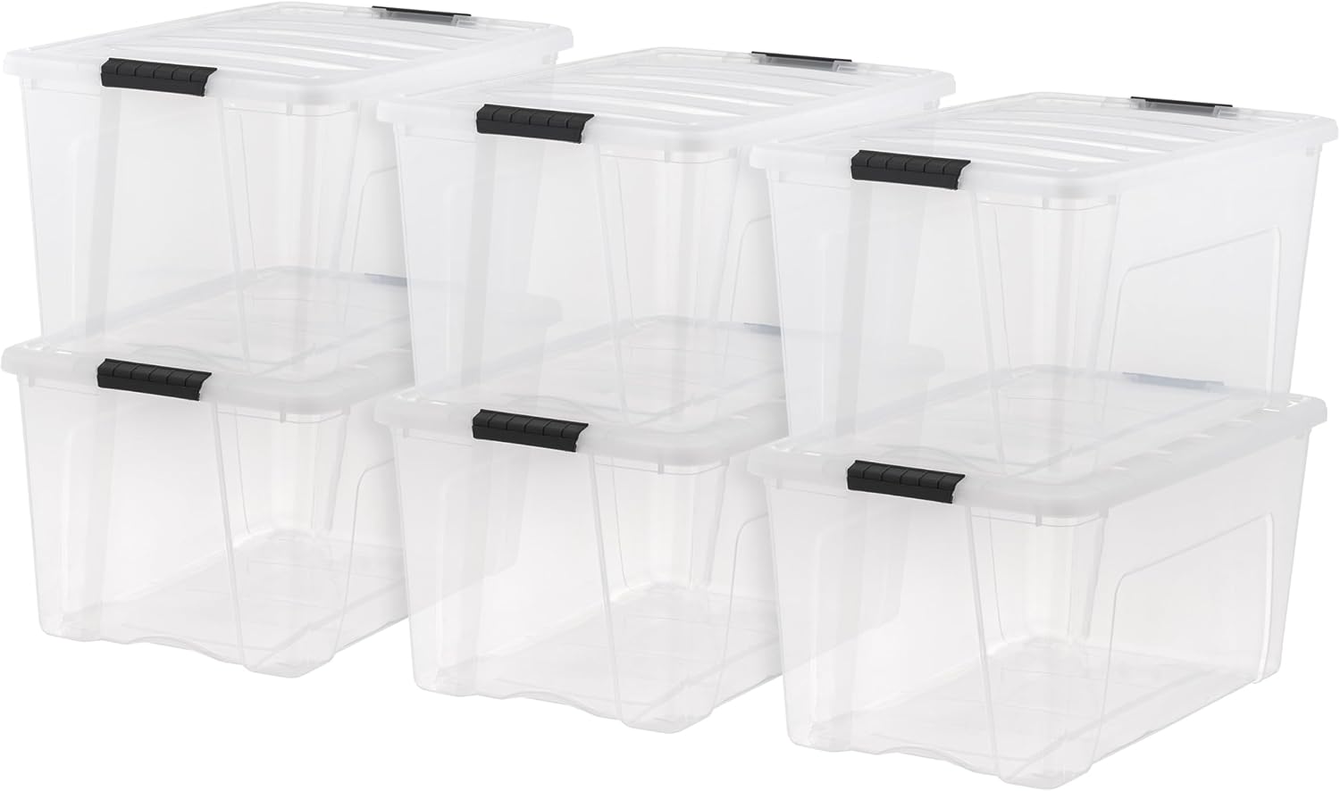 IRIS USA 6-Pack 72 Quart Storage Bins with Lids, Clear