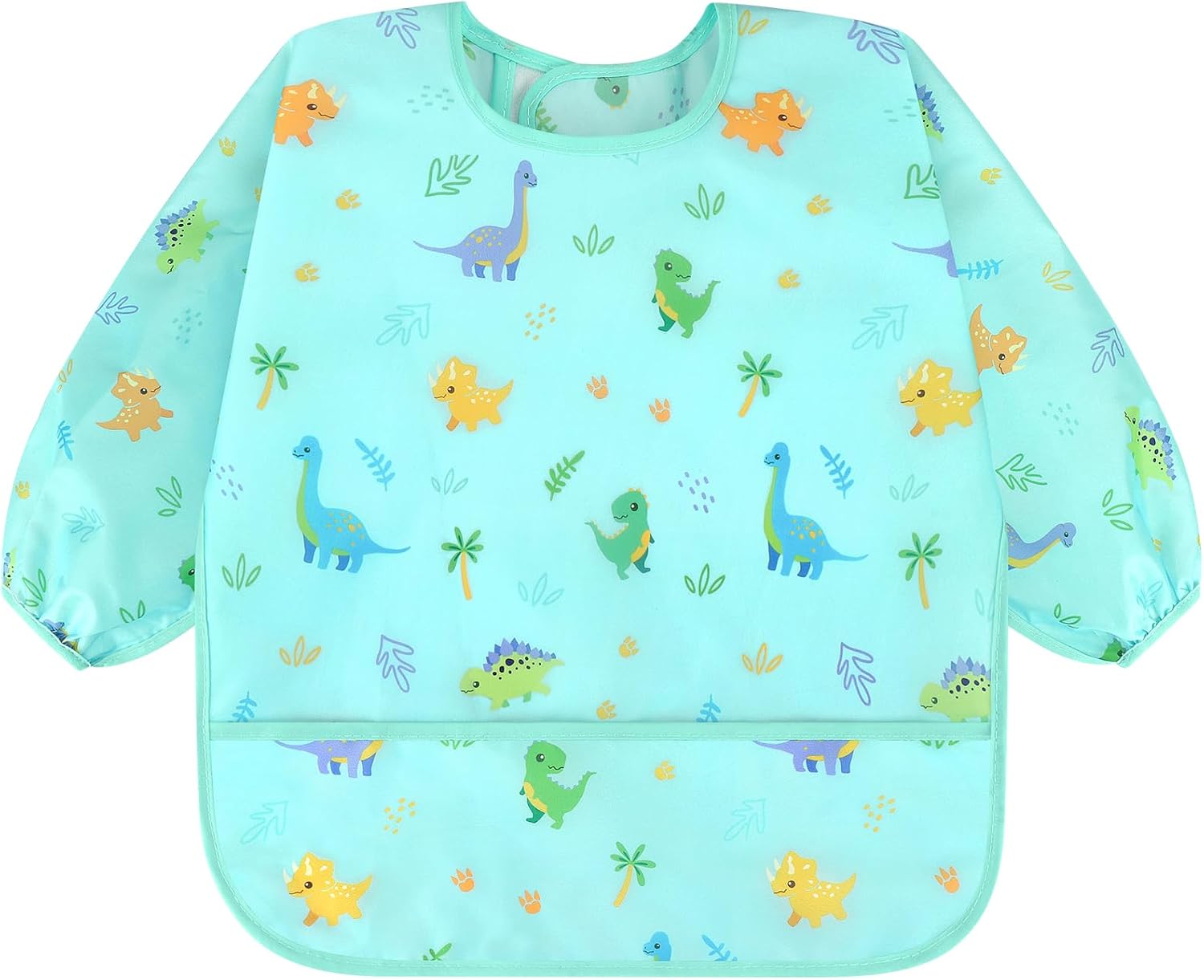 Accmor 5 Pack Long Sleeve Bibs, Baby Smock Waterproof Sleeved Bib Smock for Baby Toddler 6-36 Months