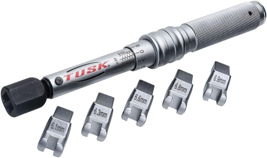 TUSK Spoke Torque Wrench Kit Adjustable 30-150 in-lb with 5 Heads