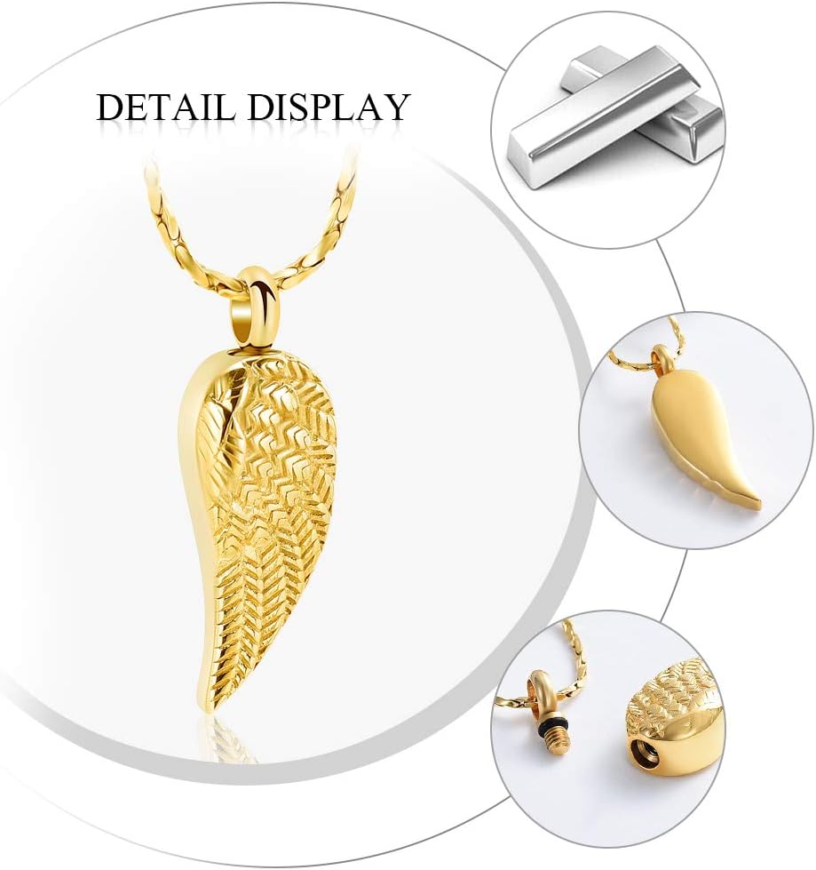 Imrsanl Angel Wing Cremation Jewelry Urn Necklace for Ashes