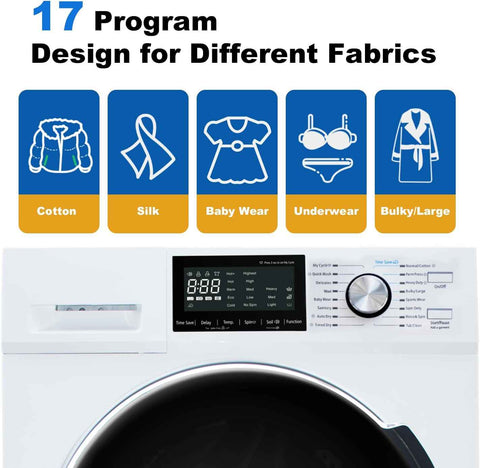 Ventless Washer Dryer Combo 2.7 cu.ft, 24" All In One Washing Machine And Dryer 2-In-1 120V For Apartment RV, 26.7 LBS Load With 16 Laundry Program, LED Display, Low Vibration, UL Verified