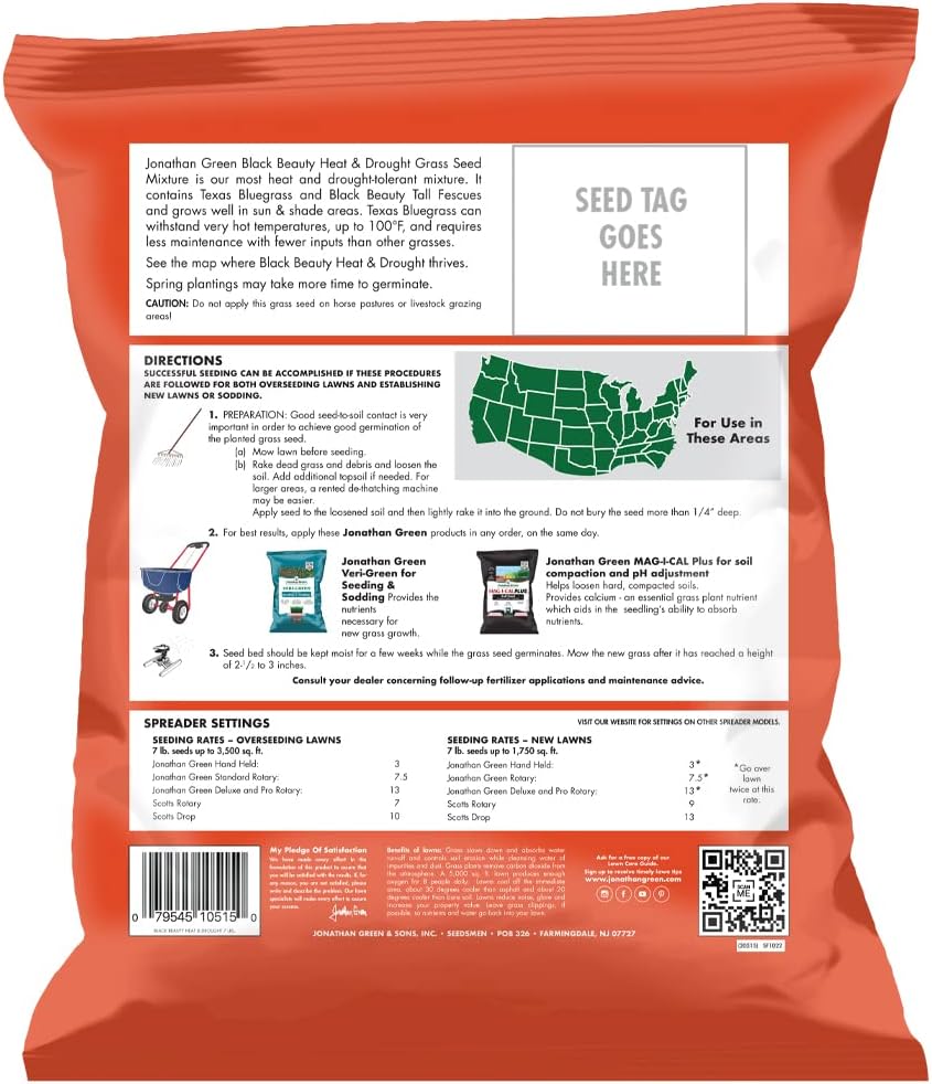 Jonathan Green Black Beauty Heat & Drought Resistant Grass Seed - 7 lb