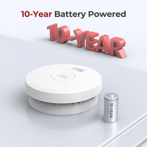 SITERLINK Smoke Detectors 10 Year Battery Backup,GS525A 2 Pack