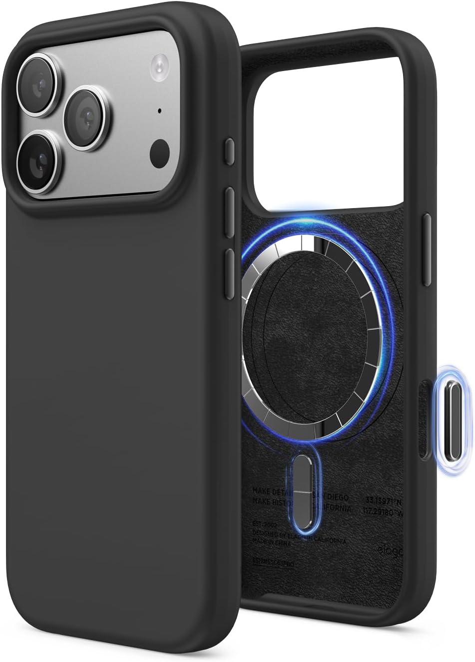 elago Premium Magnetic Silicone Case for iPhone 17 Pro Black