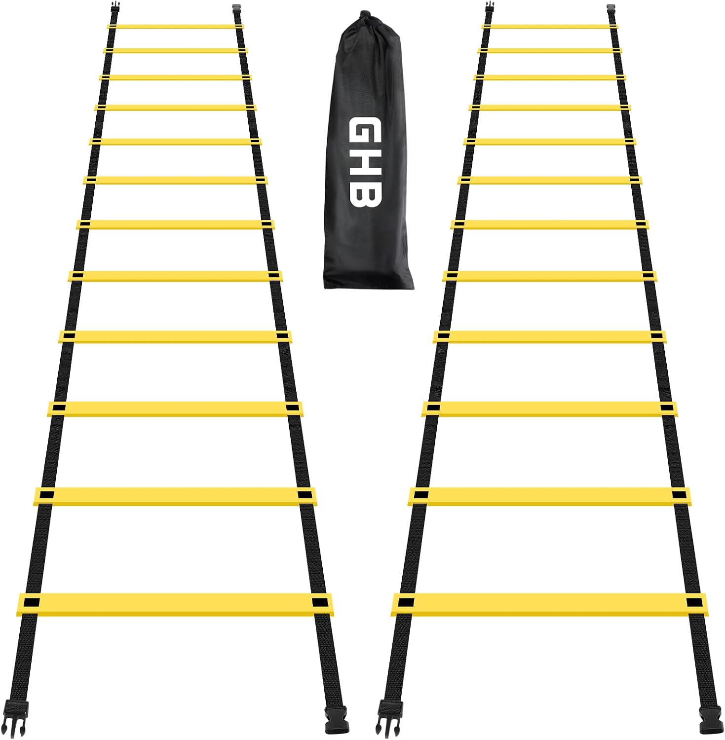 GHB Pro Agility Ladder Agility Training Ladder Speed 12 Rung 20ft with Carrying Bag
