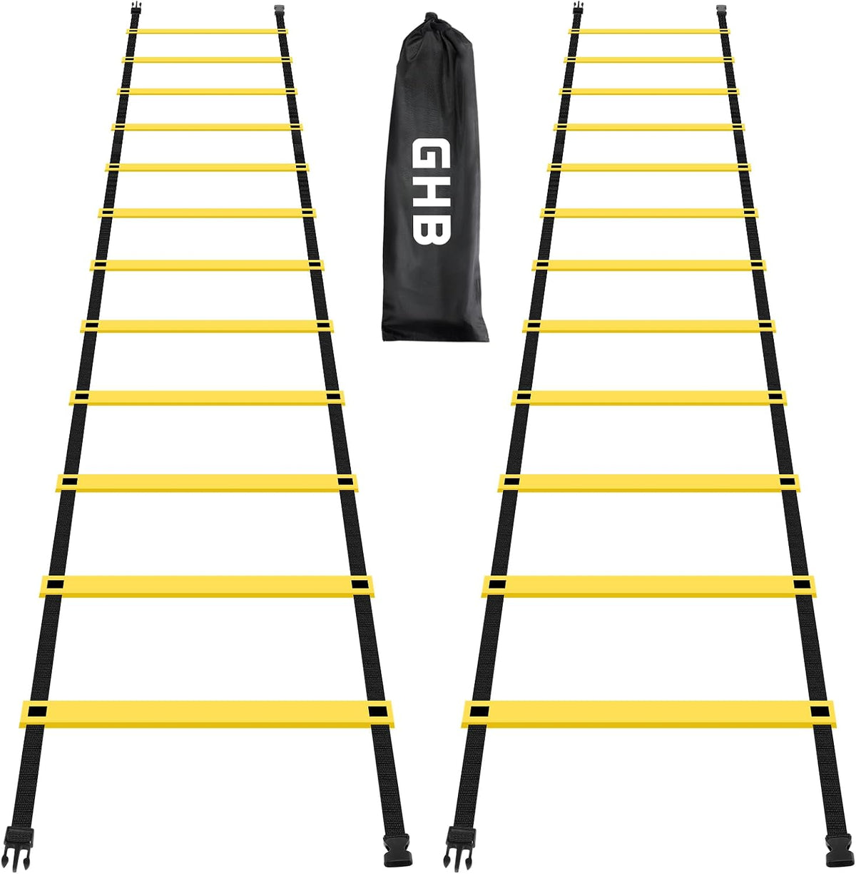GHB Pro Agility Ladder Agility Training Ladder Speed 12 Rung 20ft with Carrying Bag
