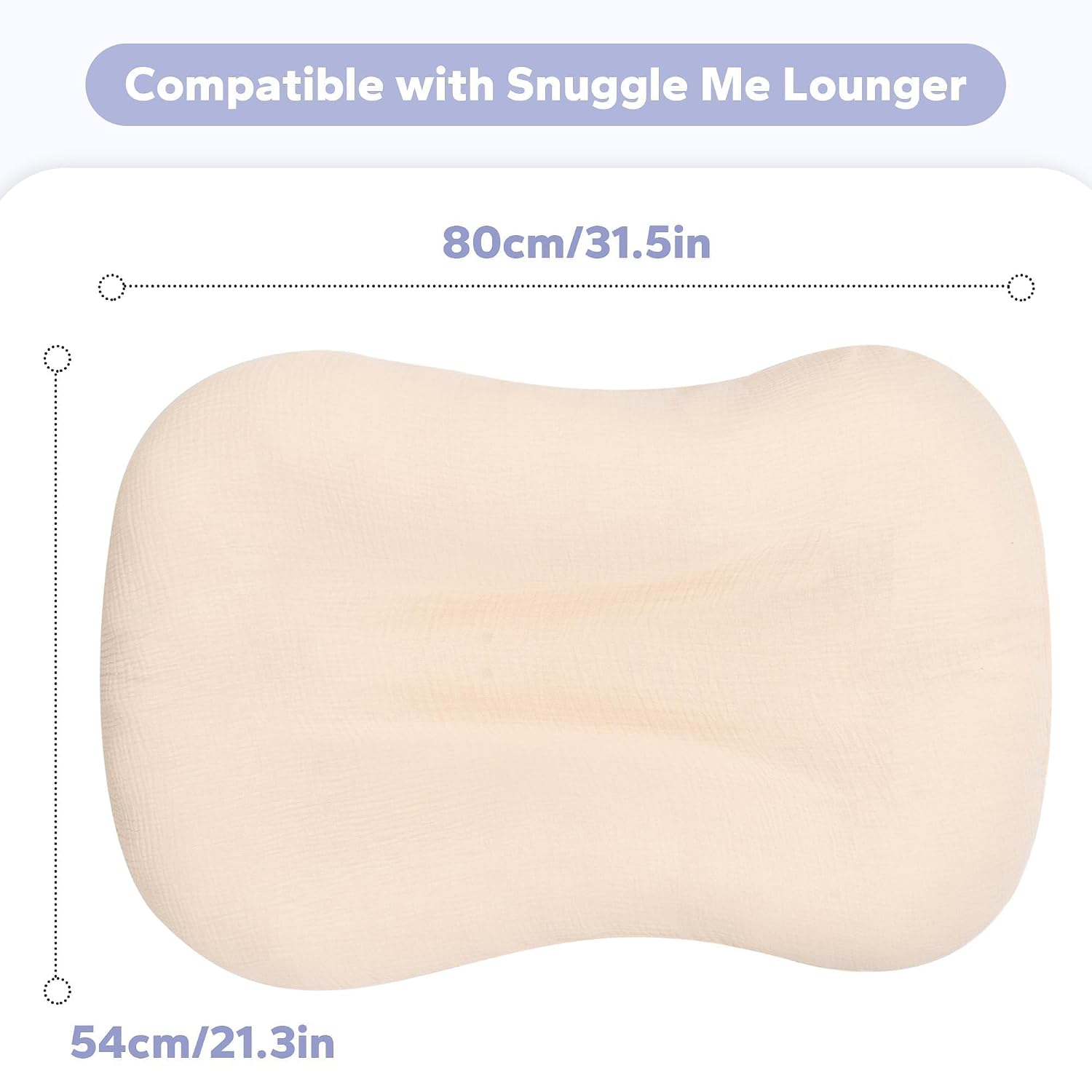 FUNUPUP Muslin Baby Lounger Cover Only, Beige