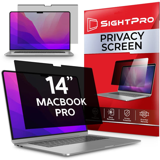 SightPro Magnetic Privacy Screen for MacBook Pro 14 Inch (2021, 2022, 2023, M1, M2, M3, Pro, Max) Removable Laptop Privacy Filter Shield and Anti-Glare Protector