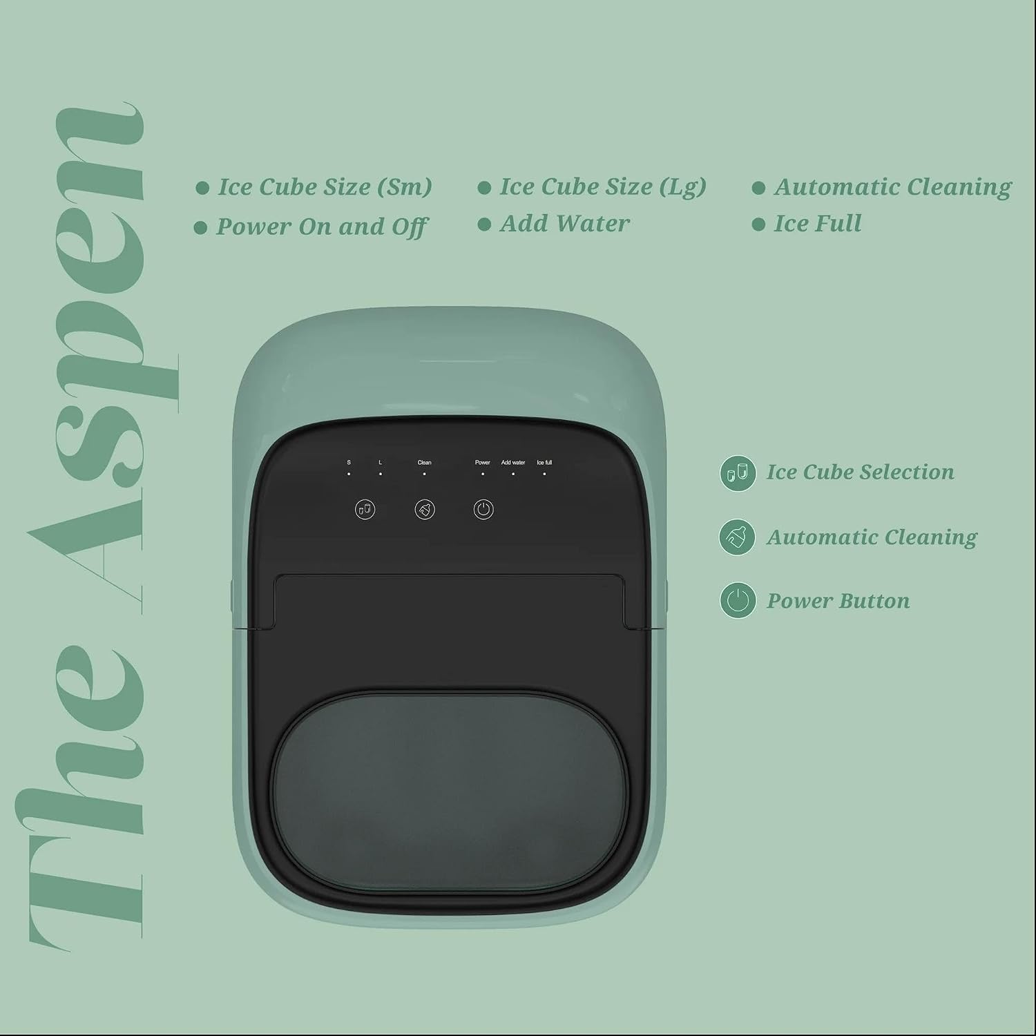 Ice Maker Countertop, Ice Maker with Soft Chewable Bullet-Shaped ice