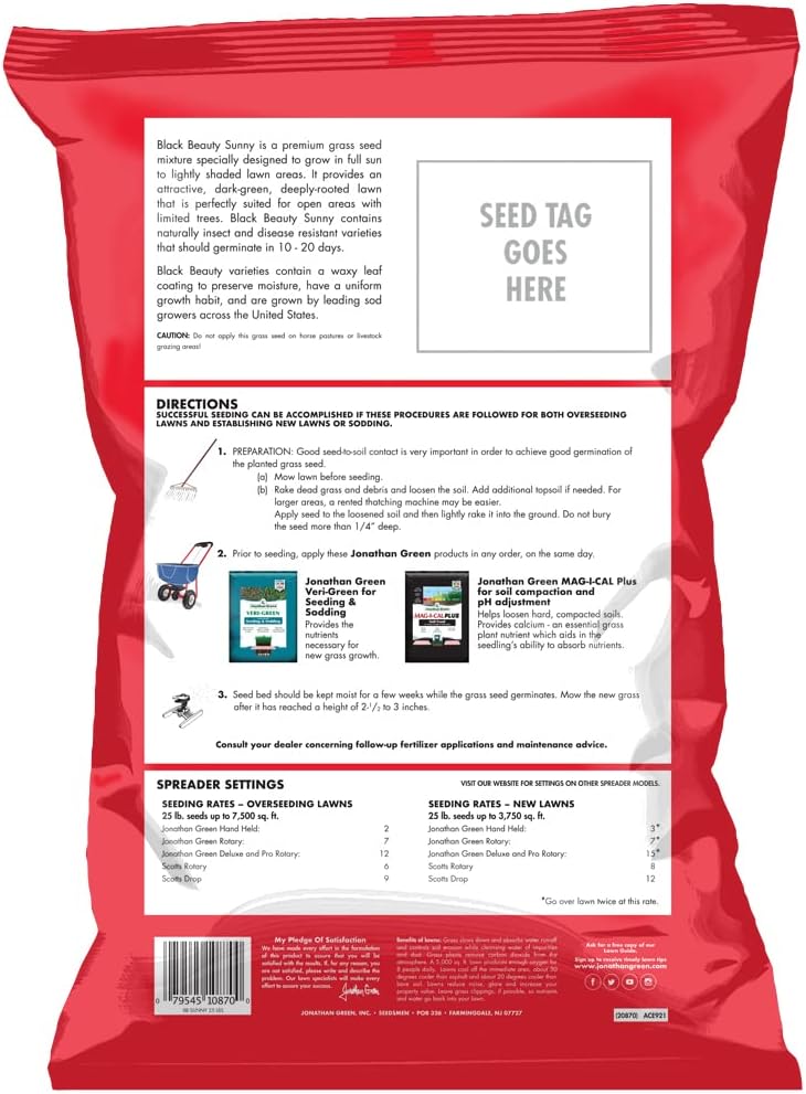 Jonathan Green Black Beauty Sunny Grass Seed - 25 lb
