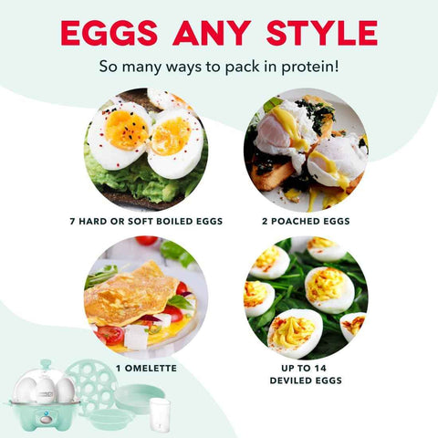 Dash Rapid Egg Cooker, 7 Hard Boiled Eggs, Aqua