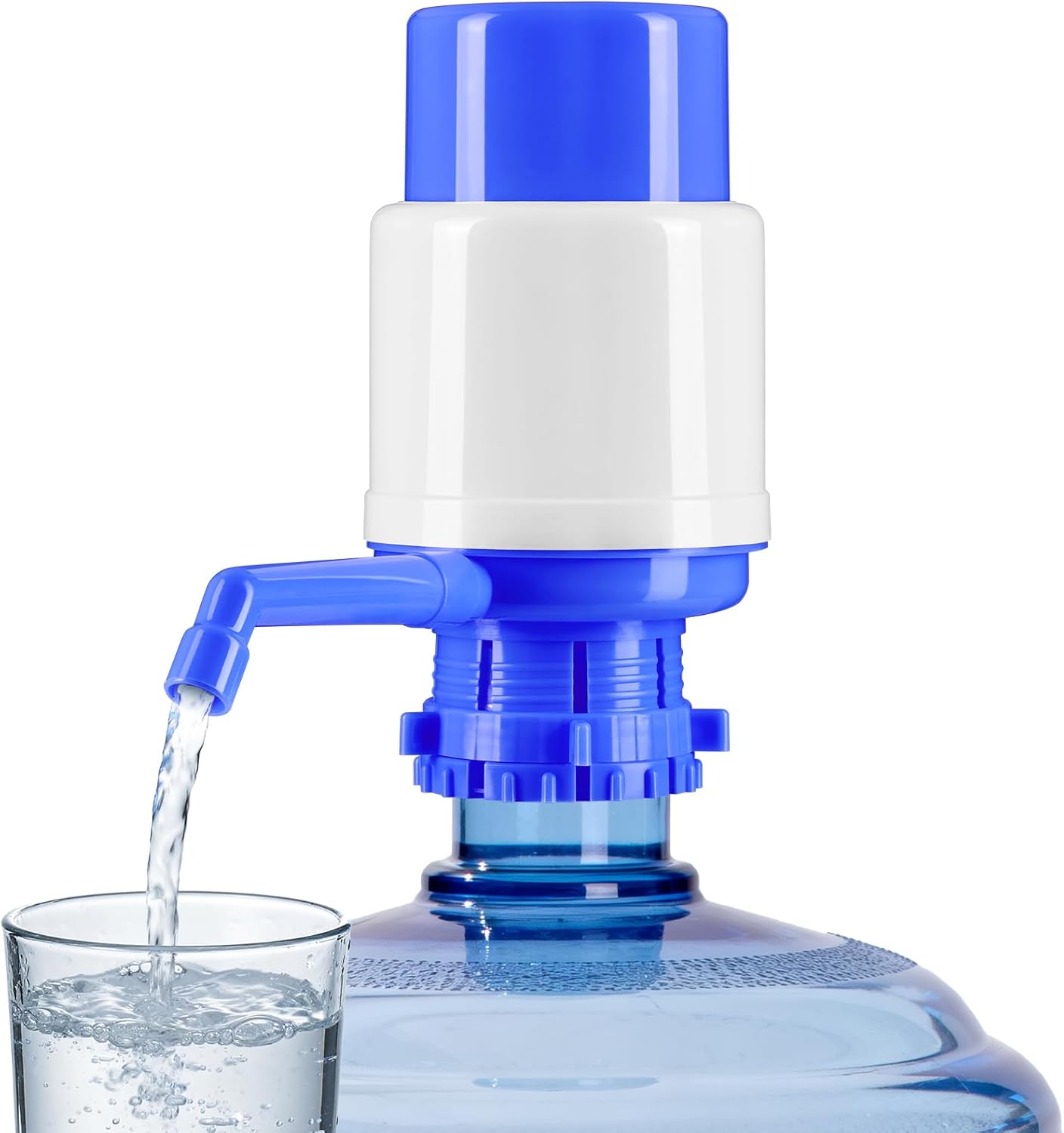 Water Bottles Dispenser Blue Manual Hand Pressure Drinking Fountain Pressure Water Press Pump