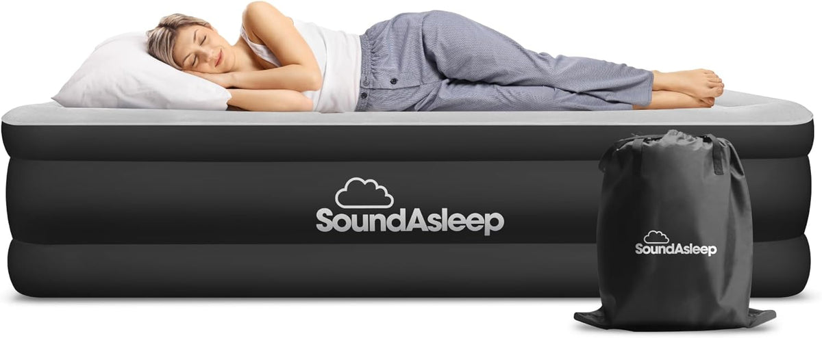 SoundAsleep Dream Series Raised Queen Air Mattress, Built-in Pump, Black