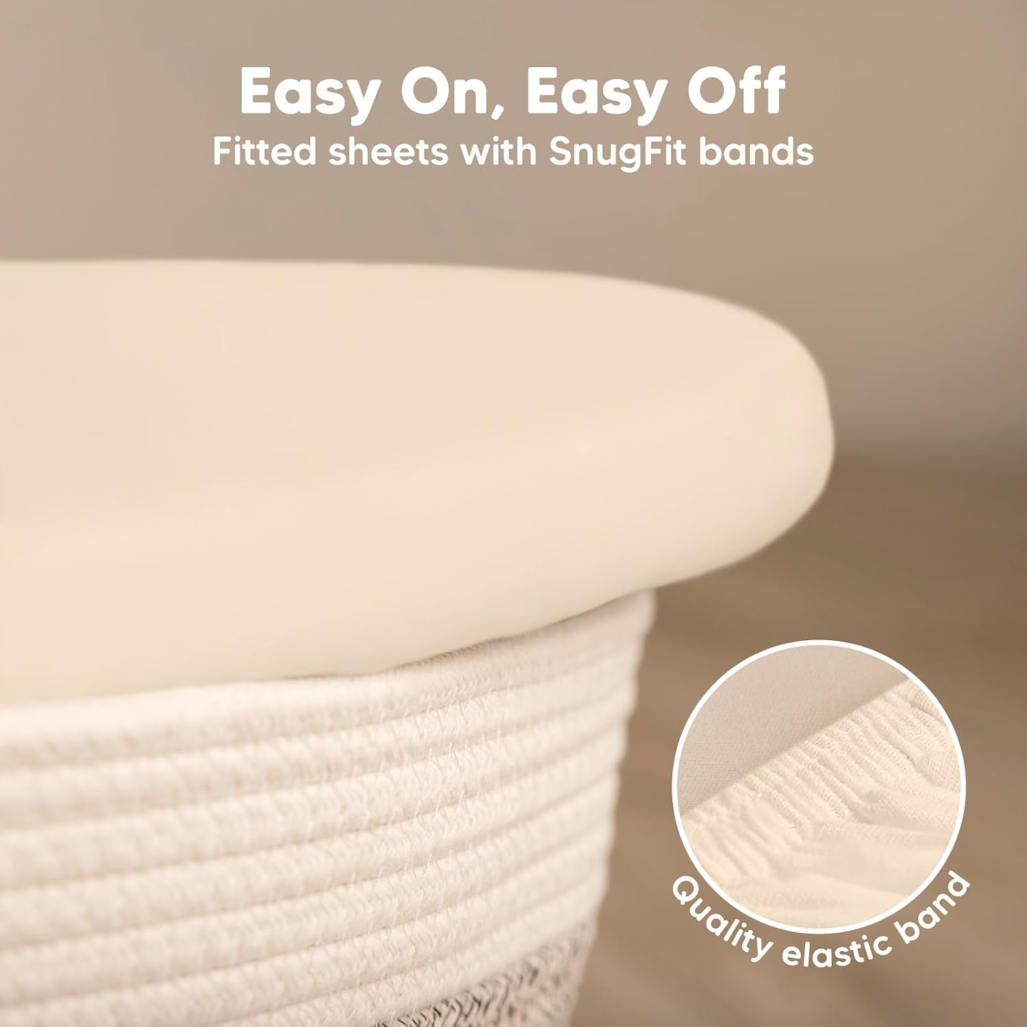 2-Pack Baby Bassinet Sheets Girl, Boy, 33x17 Bedside Sheets (Pecan)