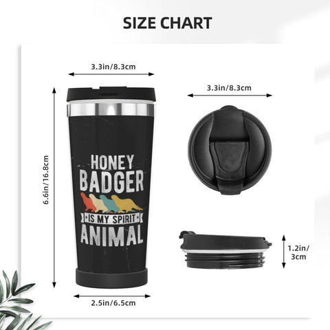 bsapp My Spirit Animal Is Honey Badger Insulated Tumbler 13 oz Stainless Steel Vacuum Coffee Mug