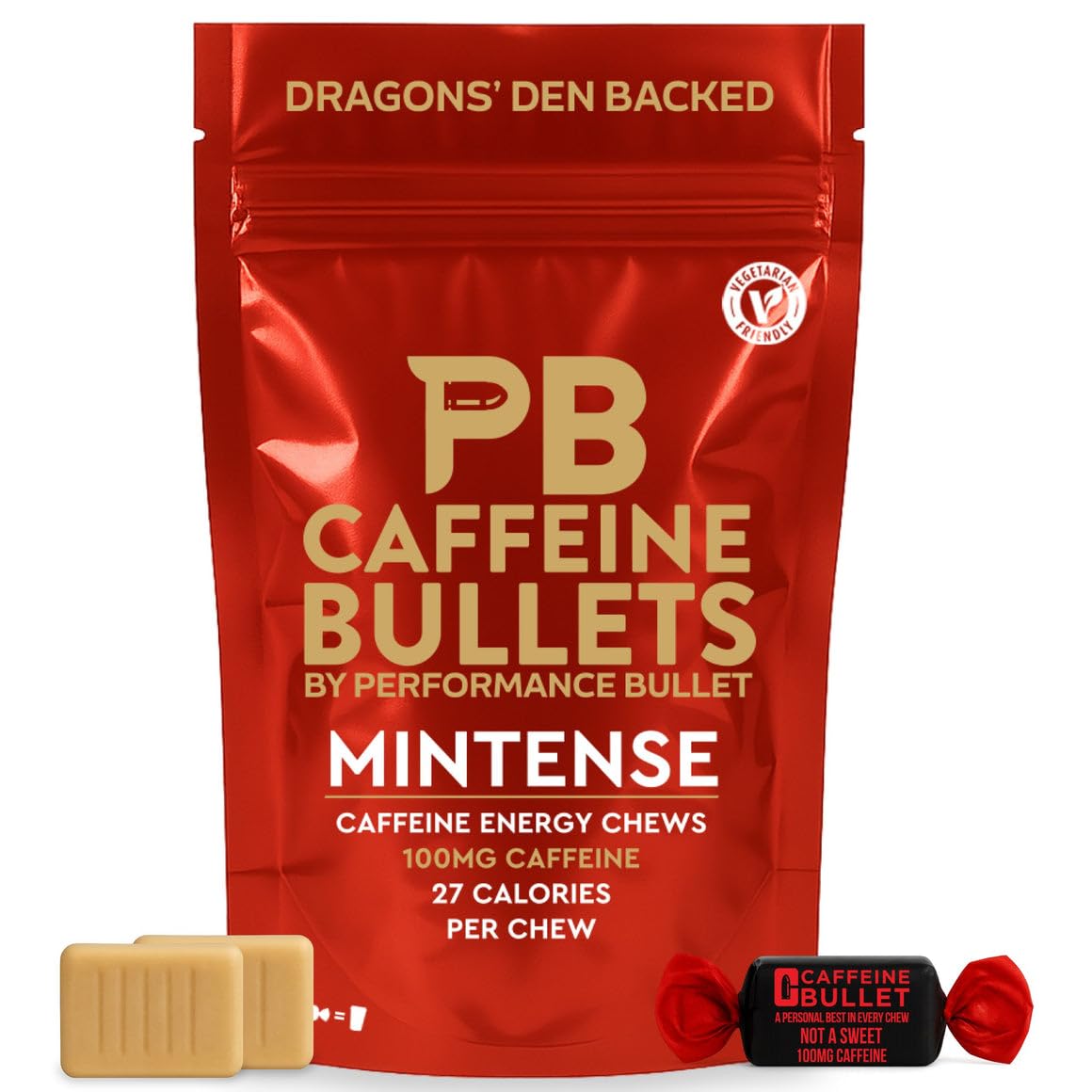 100mg Caffeine Energy Chews | Mint | 40 Count | Performance Bullet