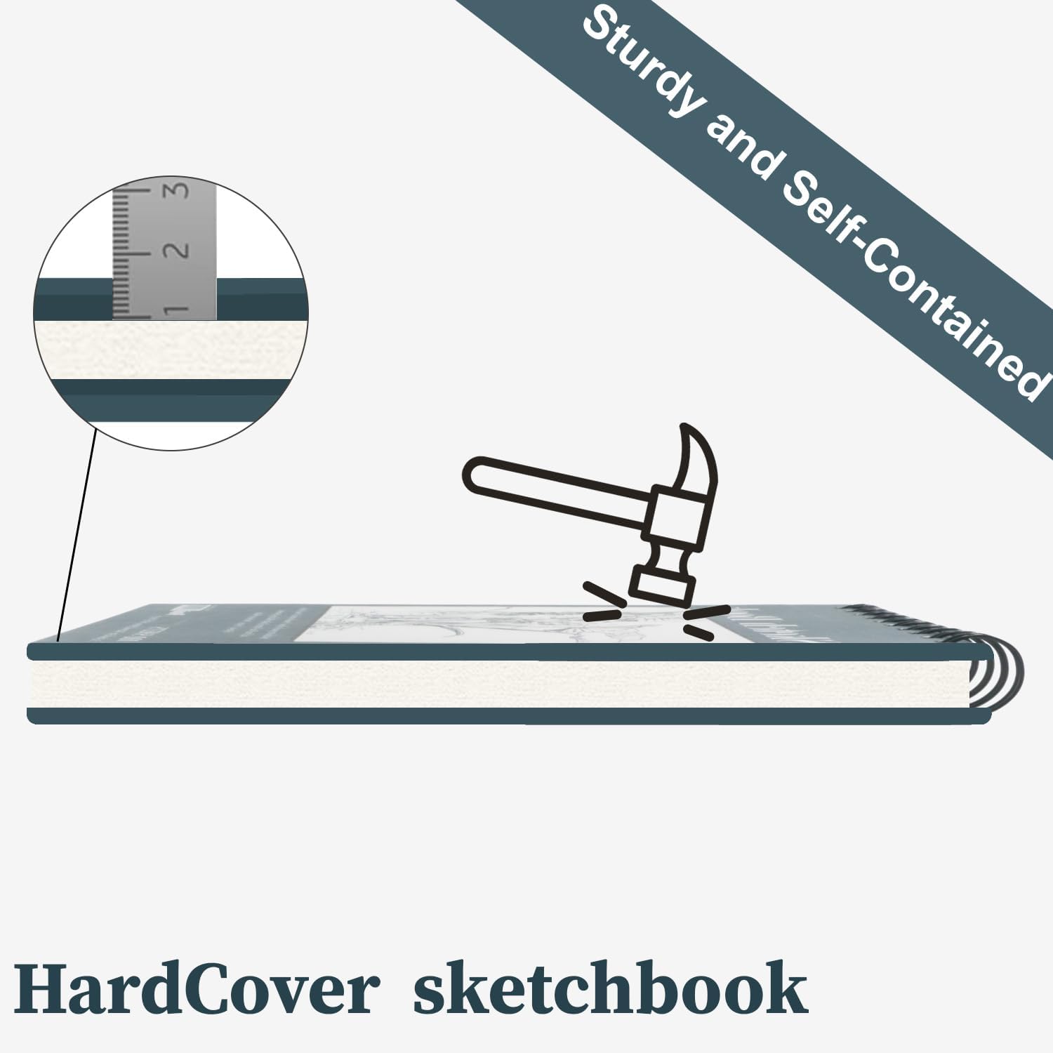 Fuxi Small Sketch Book, Spiral-Bound Sketchbook 5.5 x 8.5 2-Pack 200 Sheets