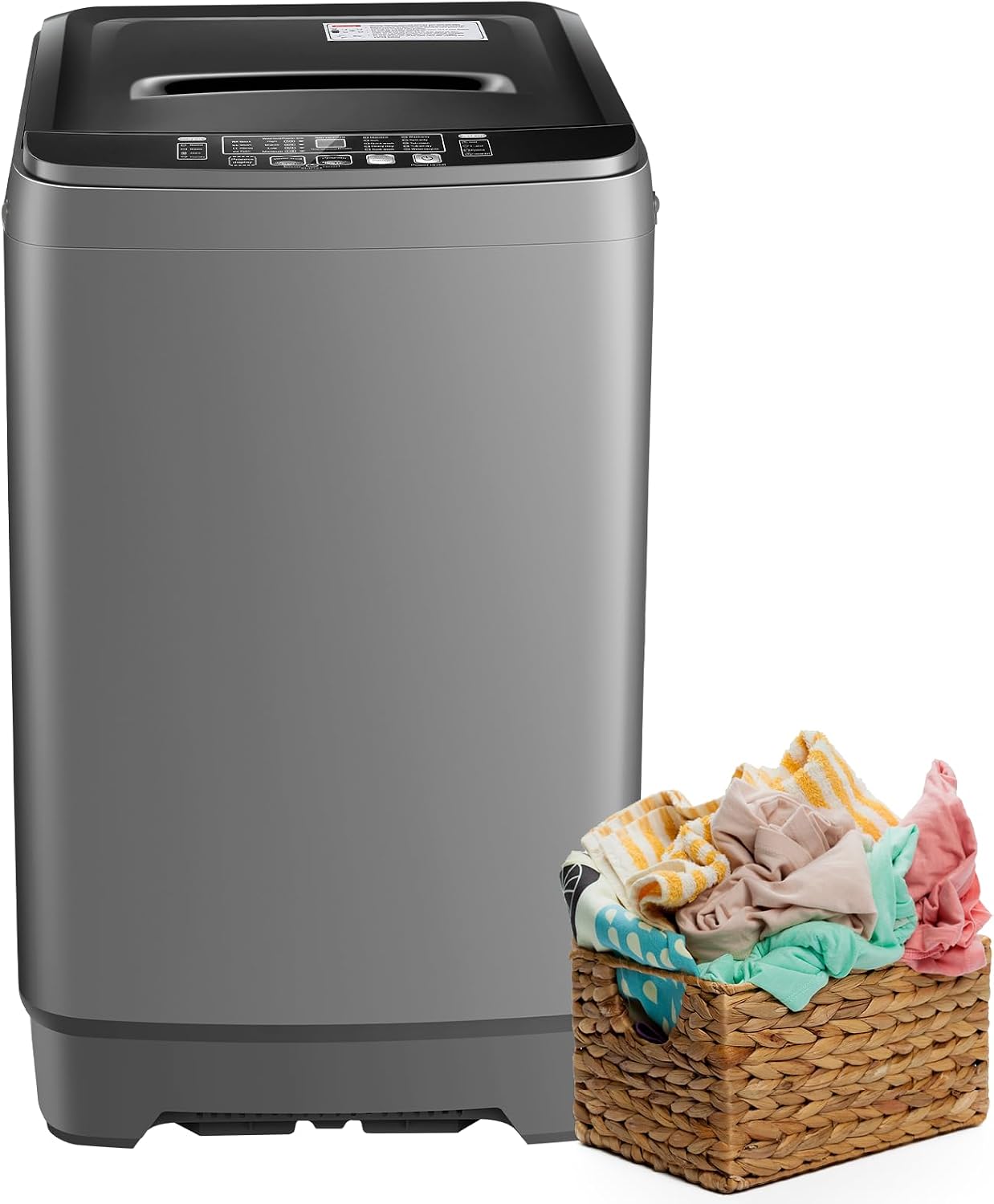 YASHE 17.6 lbs Portable Washing Machine, Full Automatic Compact Washer with Drain Pump, 10 Wash Programs, 8 Water Levels, LED Display, Portable Washer Machine for Apartment, RV, Dorm and Home