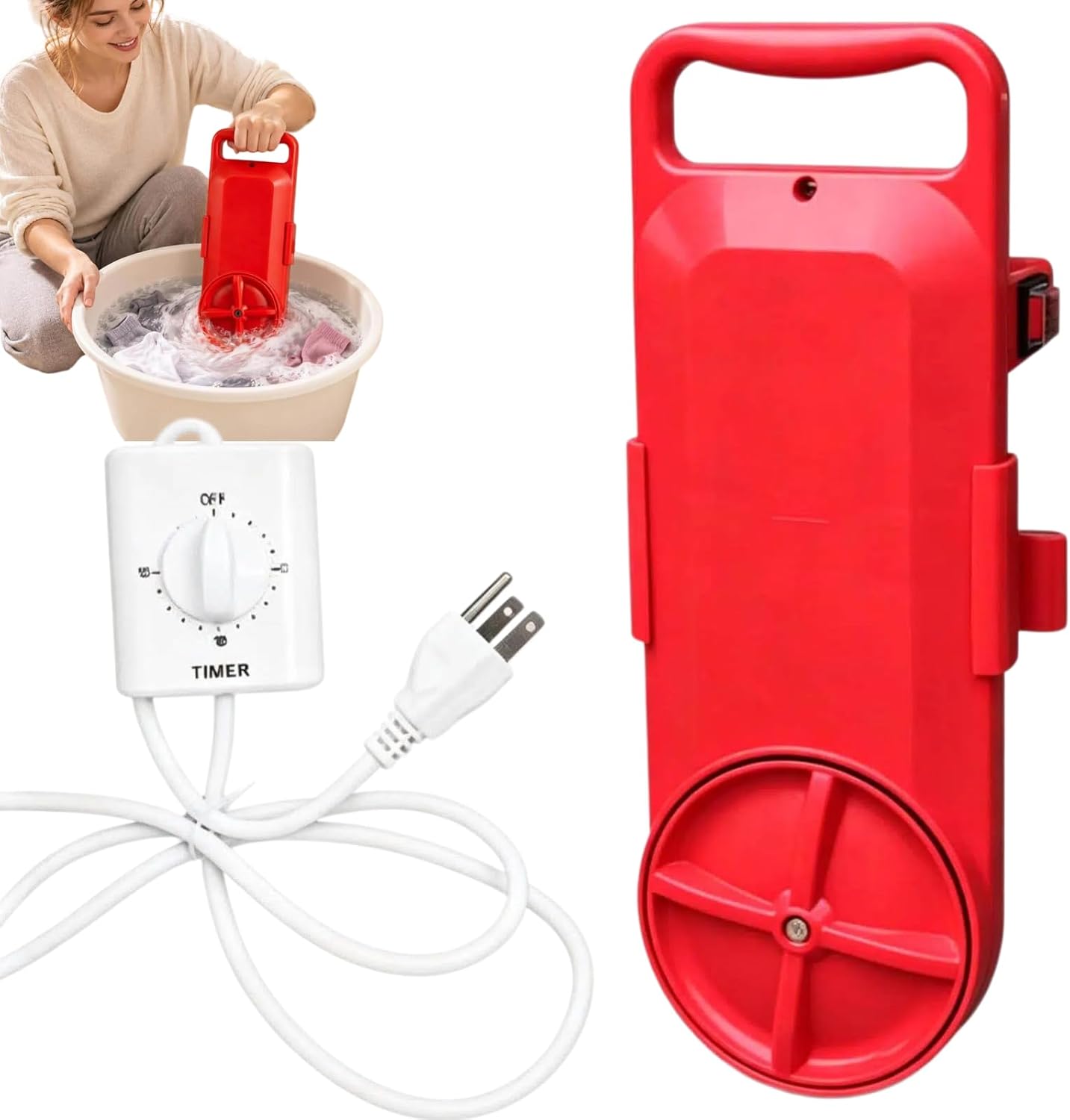 Portable Bucket Washing Machine for 5 Gallon Buckets, Washer with Timer